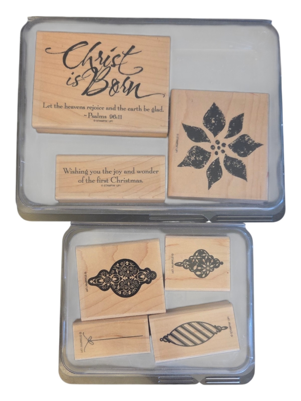 Stampin' Up! Holiday Wood Mount Stamp Set - Natural Wood